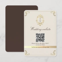 Código QR do Site de Casamento Barroco Marrom Choc