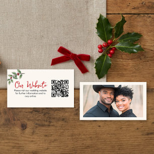 Cartão De Informações Código QR do Site de Casamento Caprichoso de Féria