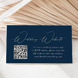 Cartão De Informações Código QR do Site de Casamento Elegância Moderna M