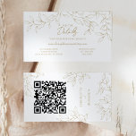 Cartão De Informações Código QR do Site de Casamento Genérico Dourado Cl<br><div class="desc">Apresentando nosso Cartão de Gabinete de Código QR do Site Dourado Clássico de Casamento Verde Design- meticulosamente projetado para incorporar uma estética romântica moderna. Apresentando uma mistura clássica de fundo branco limpo com folhas delicadas de ouro graciosamente complementadas por um simples roteiro de caligrafia emparelhado com uma fonte serif subestimada....</div>