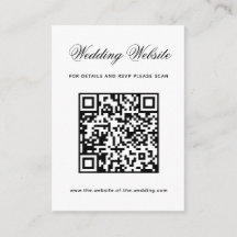 Código QR do Site de Casamento Preto e Branco Mini