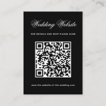 Código QR do Site de Casamento Preto Simples Calig