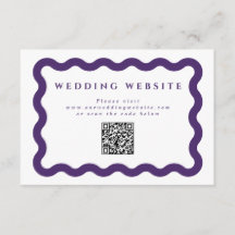 Código QR do Site de Casamento Roxo Ondulado