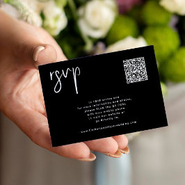 Cartão De Informações código QR do site de casamento RSVP de casamento m