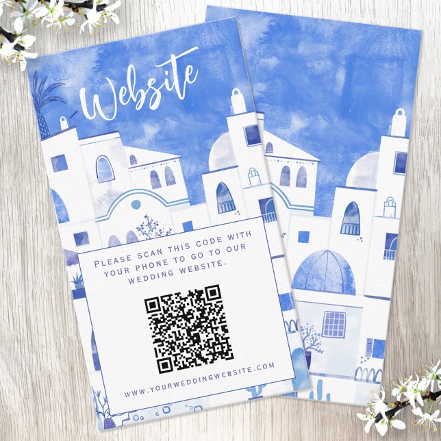Cartão De Informações Código QR do Site de Casamento Santorini (Criador carregado)