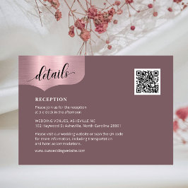 Cartão De Informações Código QR Dourado Rosa Metálico Laranja Detalhes C