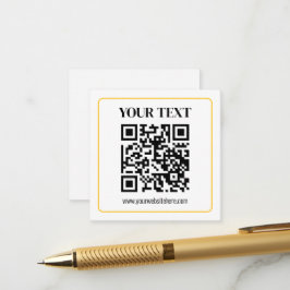 Cartão De Informações Código QR e texto editáveis com borda de ouro amar