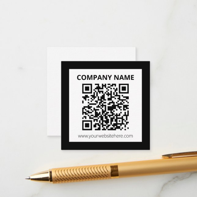 Cartão De Informações Código QR editável & Design simples personalizável (Frente/Verso In Situ)