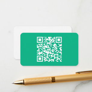 Cartão De Informações Código QR editável Gera seu próprio   Teal Green