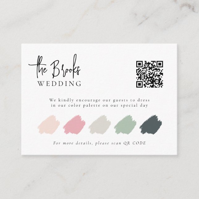 Cartão De Informações Código QR Elegante Código de Casamento de Aposenta (Frente)