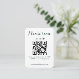 Cartão De Informações Código QR Elegante Moderno e Casamento RSVP