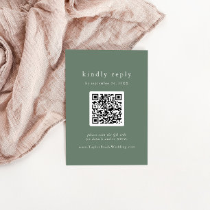 Cartão De Informações Código QR EMELIA Simples Montanha Casamento Rústic