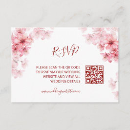 Cartão De Informações Código QR |  Flor de Cerejeira RSVP