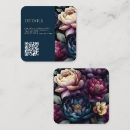 Cartão De Informações Código QR Floral Colorido Temperamental