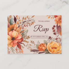 Cartão De Informações Código QR Floral de Outono para Orçamento Casament