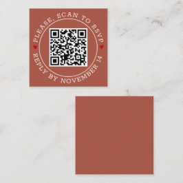 Cartão De Informações Código QR: Fronteira RSVP e boato de terracotta