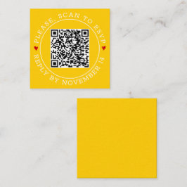 Cartão De Informações Código QR: fronteira RSVP e casamento amarelo de c