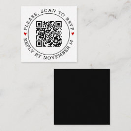 Cartão De Informações Código QR: fronteira RSVP e casamento branco preto
