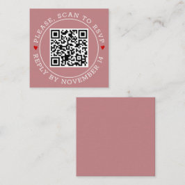 Cartão De Informações Código QR: fronteira RSVP e casamento de rosa empo