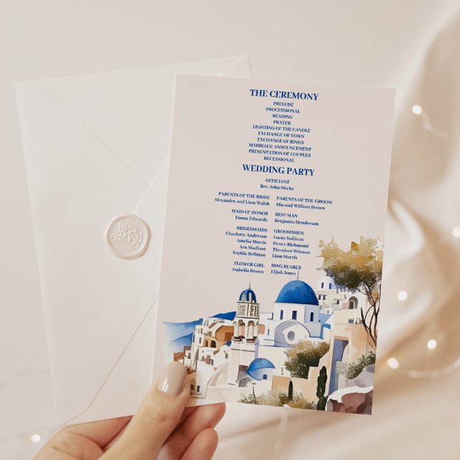 Cartão De Informações Código QR Grécia de destino Casamento Santorini (Criador carregado)