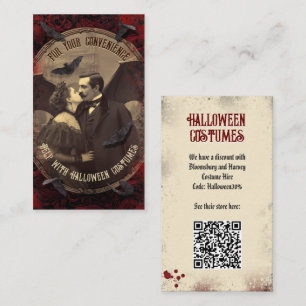 Cartão De Informações Código QR Halloween Costume Site Romântico Drácula