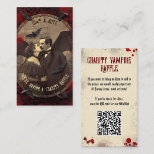 Cartão De Informações Código QR Halloween Raffle Gótica Vampiro Romântic
