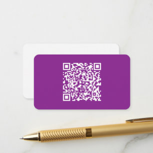 Cartão De Informações Código QR instantâneo com URL do seu site Roxo