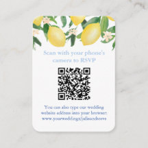 Código QR Limões Azul E Branco Citrino Casamento R