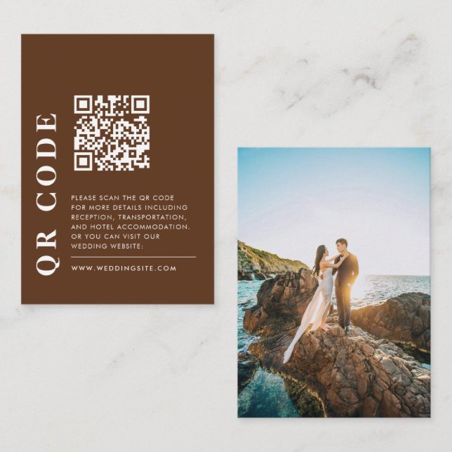 Cartão De Informações Código QR mínimo - Foto Detalhada do Casamento Cas (Frente/Verso)