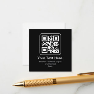 Cartão De Informações Código QR Modern Escaneável Preto Branco & Cinza
