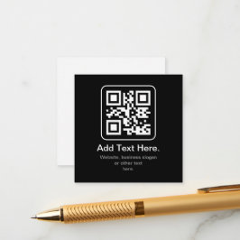 Cartão De Informações Código QR Modern Escaneável | Preto Branco e Cinza