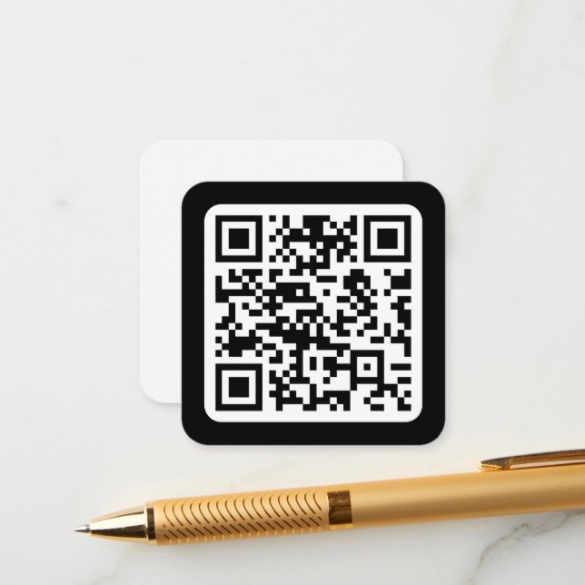 Cartão De Informações Código QR moderno editável | Branco preto ou qualq (Frente/Verso In Situ)