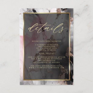 Cartão De Informações Código QR Moderno Pintura Rosa Abstrata Carvão Dou