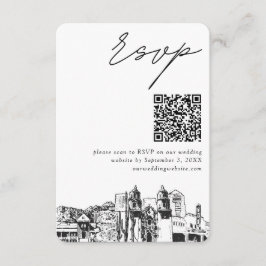 Cartão De Informações Código QR Moderno RSVP de Casamento de Tucson