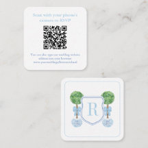 Código QR Monograma Topiaria Registro ou RSVP Pré-