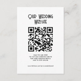 Cartão De Informações Código QR Nosso Website Elegante Chic Mínimo Simpl