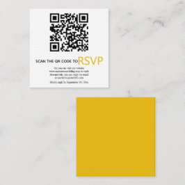 Cartão De Informações Código QR online RSVP casamento amarelo moderno