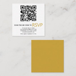Cartão De Informações Código QR online RSVP casamento de ouro moderno