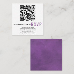 Cartão De Informações Código QR online RSVP casamento roxo manchado Encl