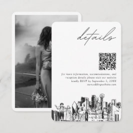 Cartão De Informações Código QR Pequeno de Detalhes do Casamento de Dall