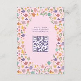 Cartão De Informações Código QR PERSONALIZADO do Chá de panela de Tea Pa