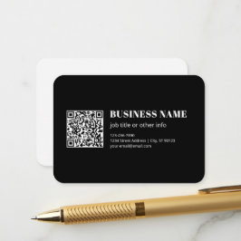 Cartão De Informações Código QR personalizado e texto retrô-moderno edit