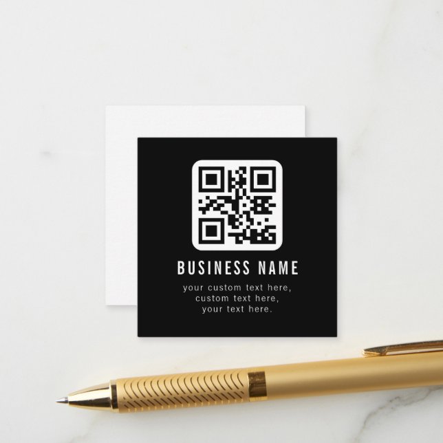 Cartão De Informações Código QR personalizável e design de texto editáve (Frente/Verso In Situ)