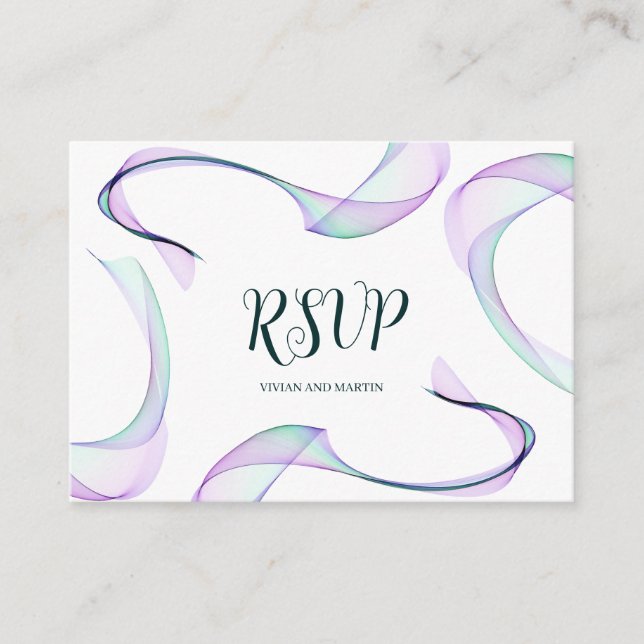 Cartão De Informações Código QR roxo de amostra RSVP (Frente)