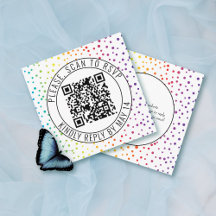 Código QR RSVP, casamento lésbico confetti gay Enc
