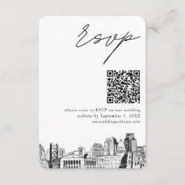 Cartão De Informações Código QR RSVP de Casamento de Sacramento Pequeno
