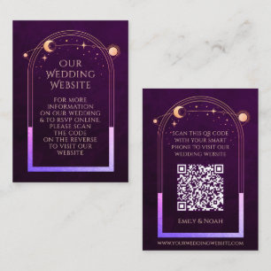 Cartão De Informações Código QR RSVP de Casamento do Site do Rainbow Plu