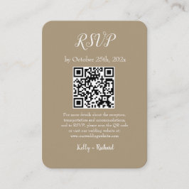 Cartão De Informações Código QR RSVP de Casamento Vertical Pequeno Casta