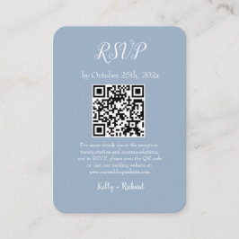 Cartão De Informações Código QR RSVP de Casamento Vertical Pequeno Dusty