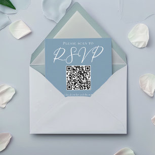 Cartão De Informações Código QR RSVP de Código de Casamento Branco Dusty